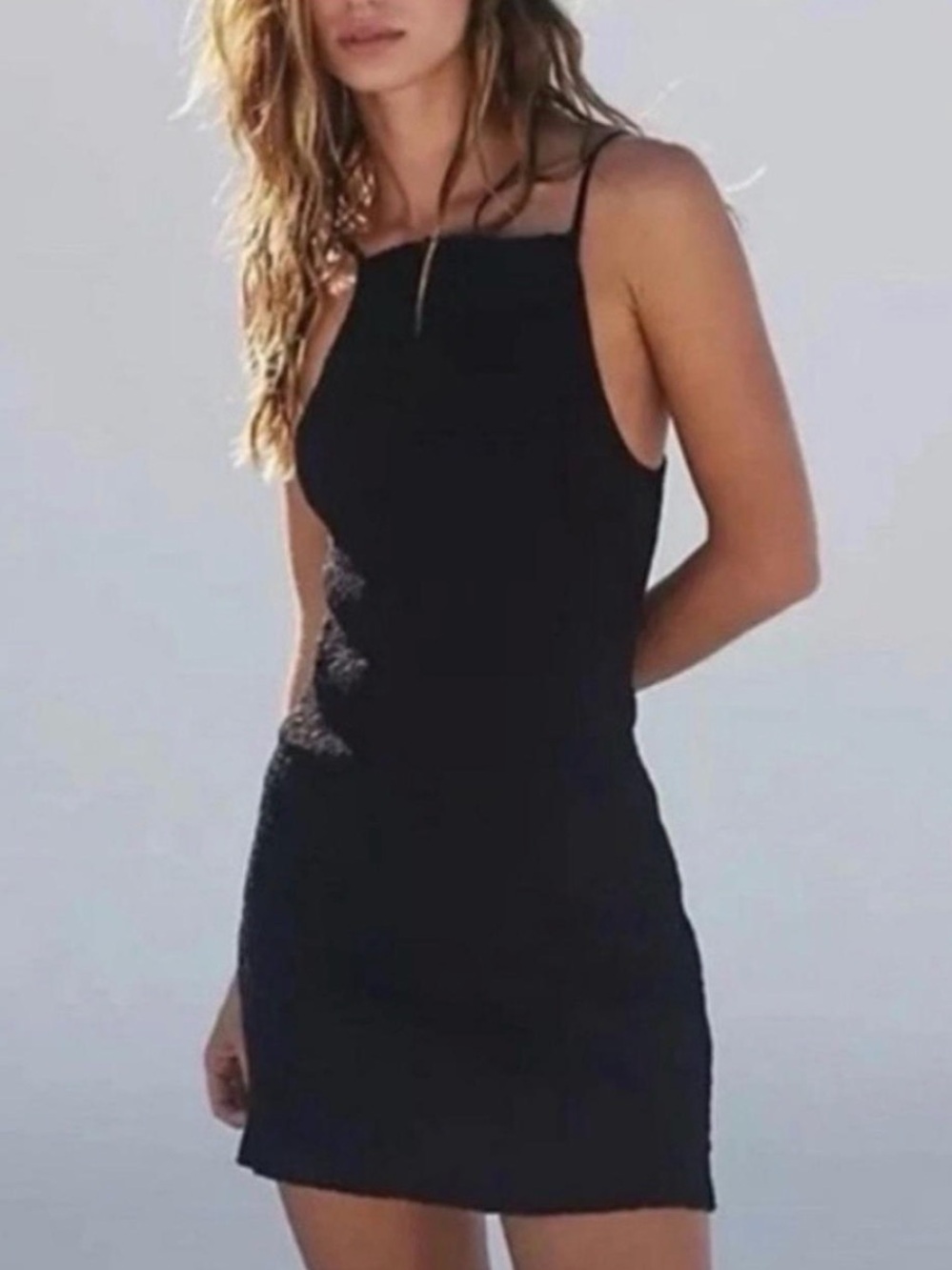 Free People Black Smocked Iyla Dress Size Small NWT